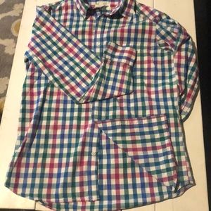 Men’s long sleeve button up shirt.